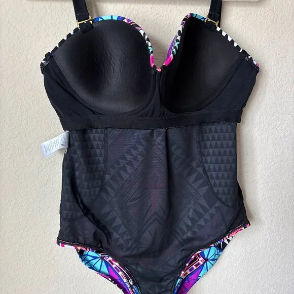 Swimsuits for All 14 Kaleidoscope Geometric Printed One Piece Swimsuit - Picture 10 of 14